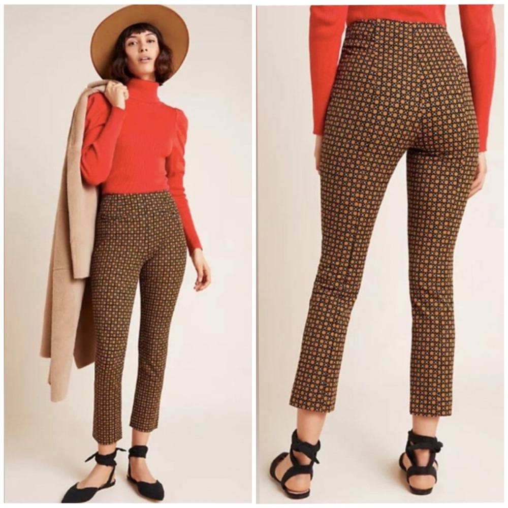 Anthropologie Brown The Essentials Slim Trousers Size 6